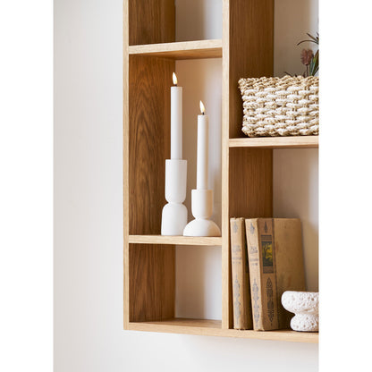 Candlestick - Candlesticks, calcário, conjunto branco de 2