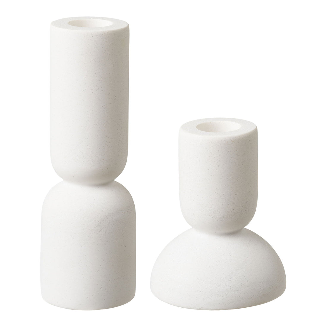 Candlestick - Candlesticks, calcário, conjunto branco de 2