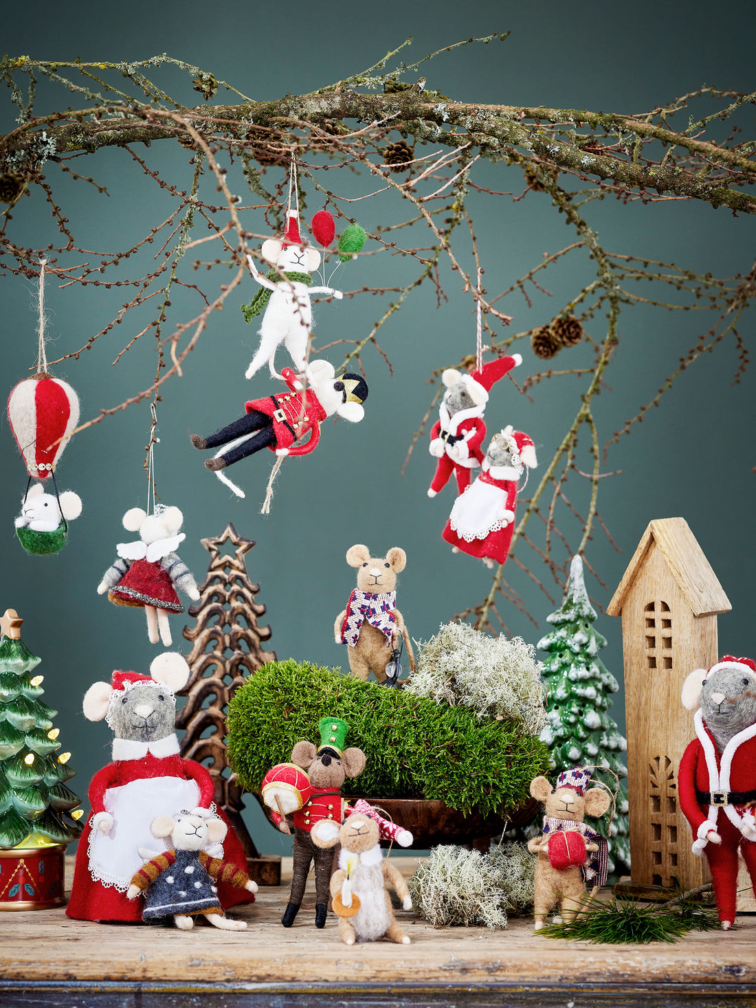 Bloomingville Fannie Deko com luz, verde, cerâmica