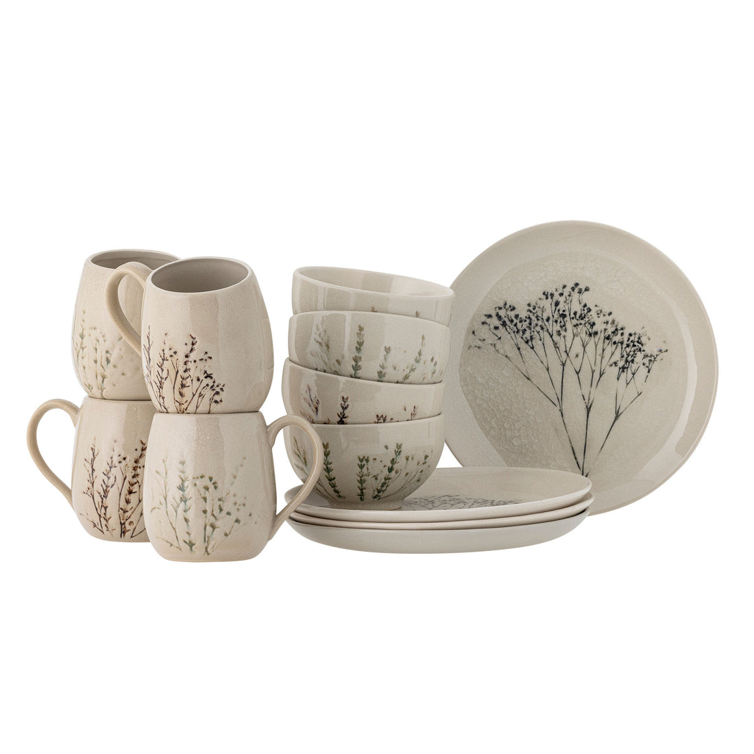 Conjunto de café da manhã de Bloomingville Bea, natureza, grés