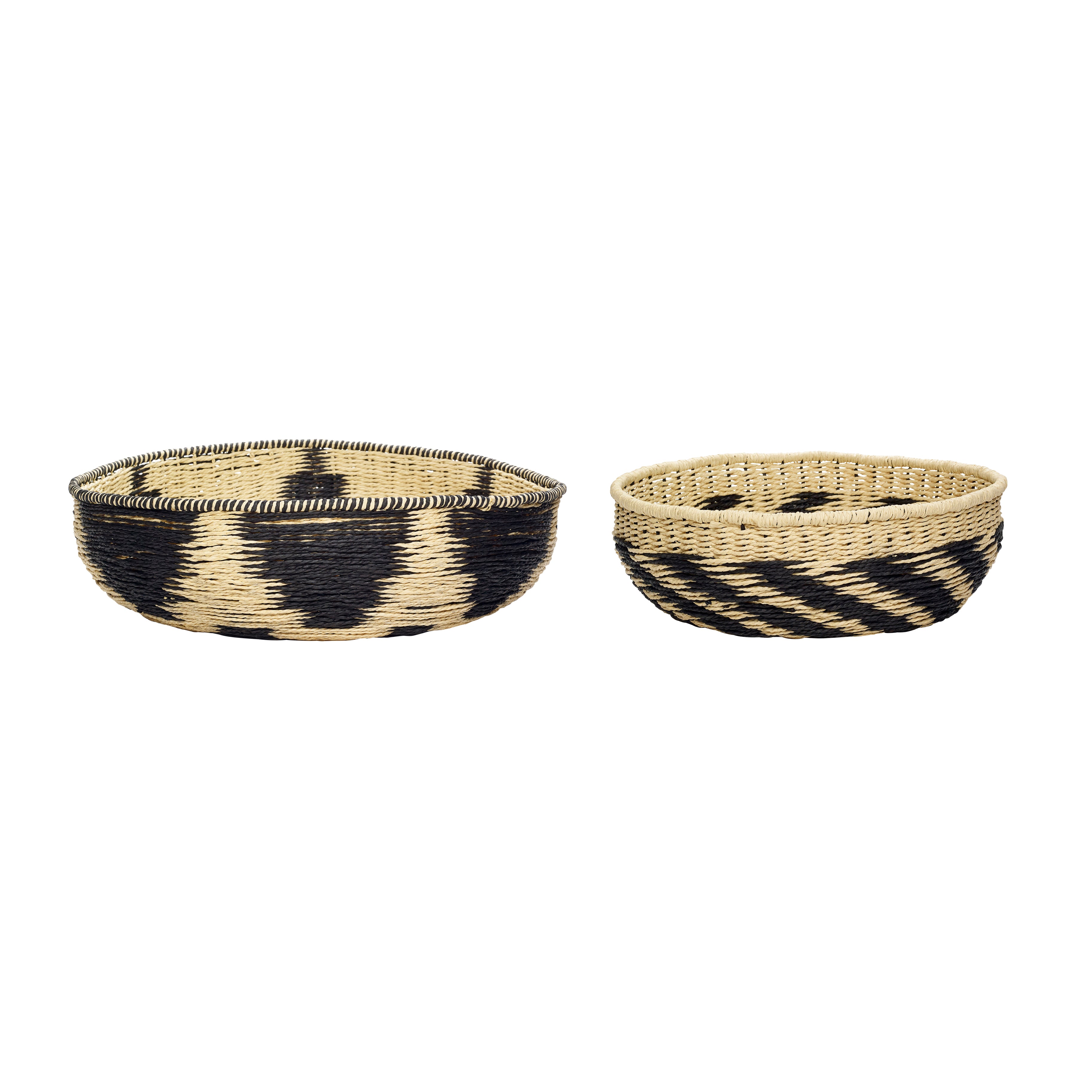 Curva atual preto/natureza (conjunto de 2) - Ø37xh13, Ø54xh15cm
