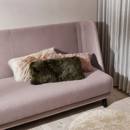 Almofada de pele de cordeiro | Encaracolado | Tibete | 28x56cm