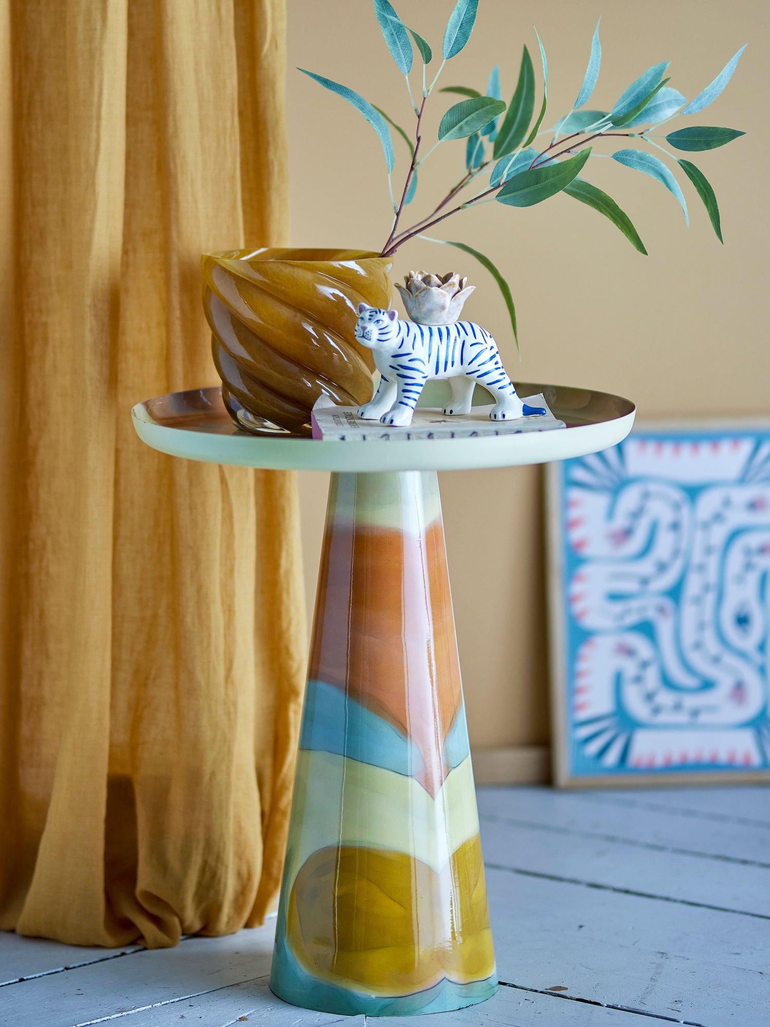 Mesa lateral de Bloomingville Brooke, amarelo, metal