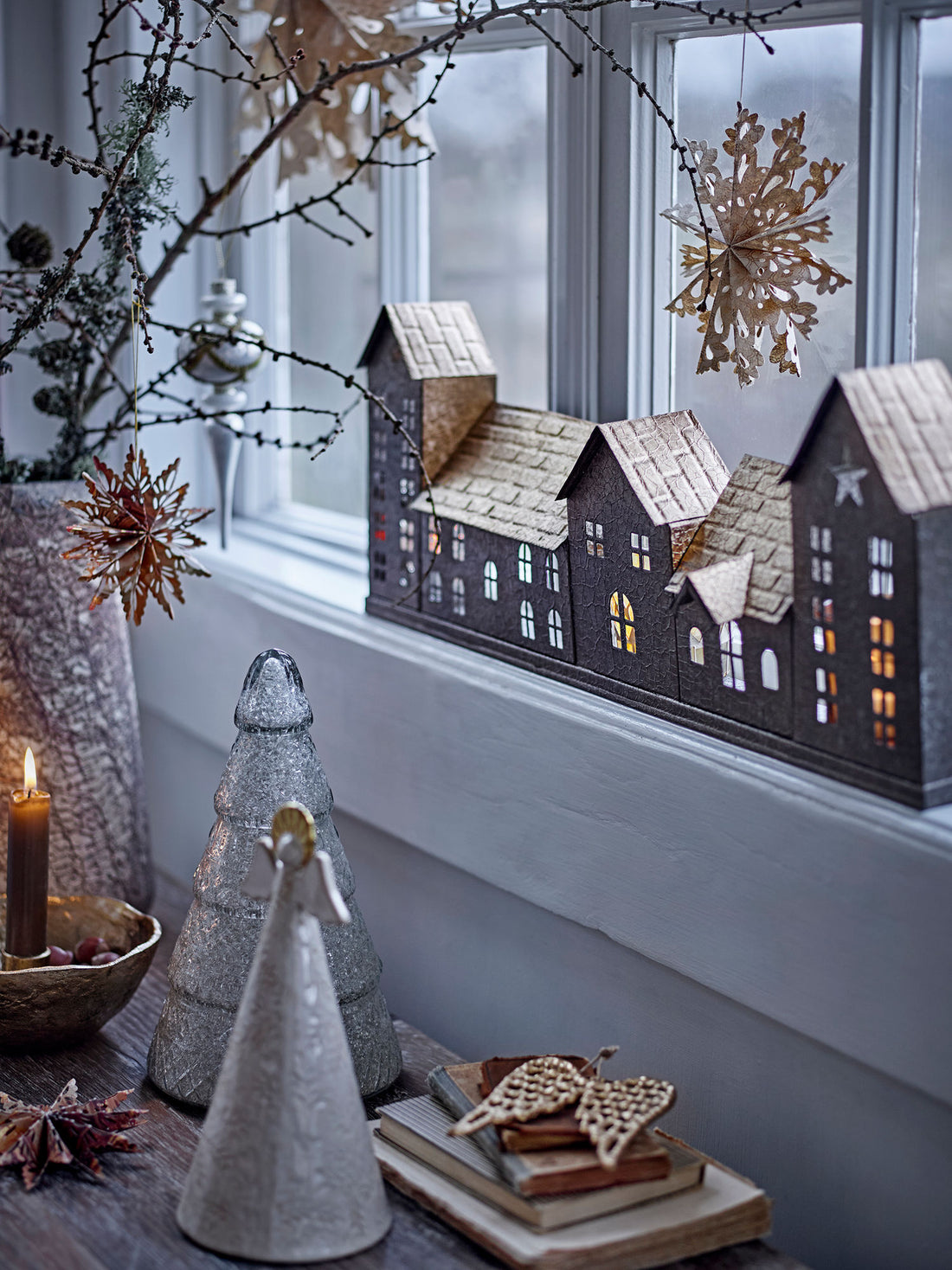 Bloomingville Emilius Deko árvores, prata, vidro reciclado