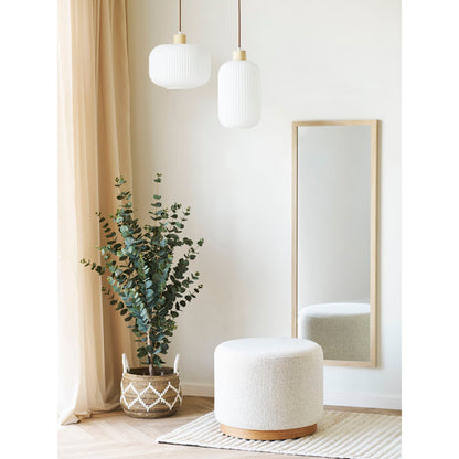 Argalo pendente - pendente, vidro/madeira, branco Ø20 cm