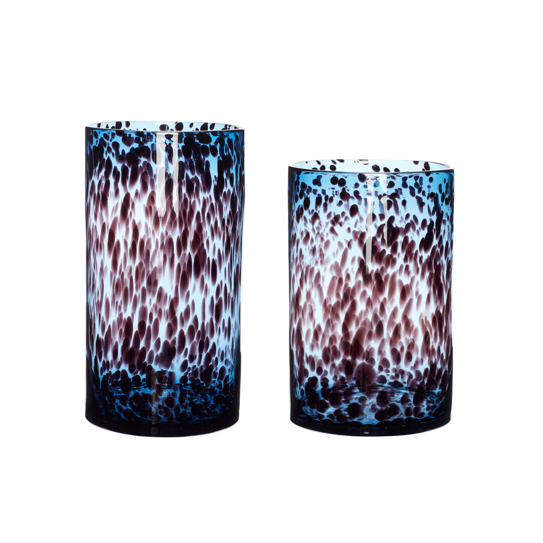 Leo Vases Cilindro azul/Borgonha (conjunto de 2) - Ø18xh28, Ø20xh37cm