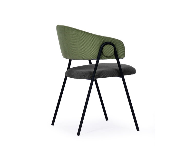 Cadeira de mesa de jantar lina - cinza com verde de costas