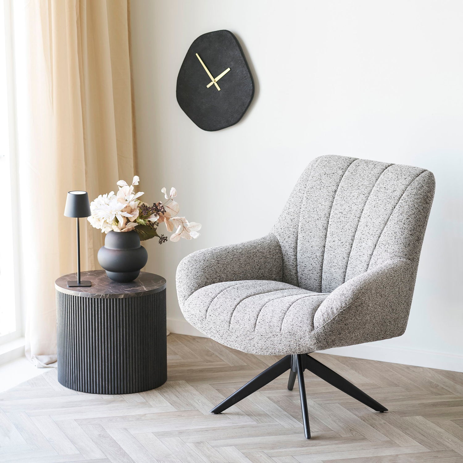 Lâmpada de mesa de Bradford - Lâmpada de mesa, metal, recarregável, preto