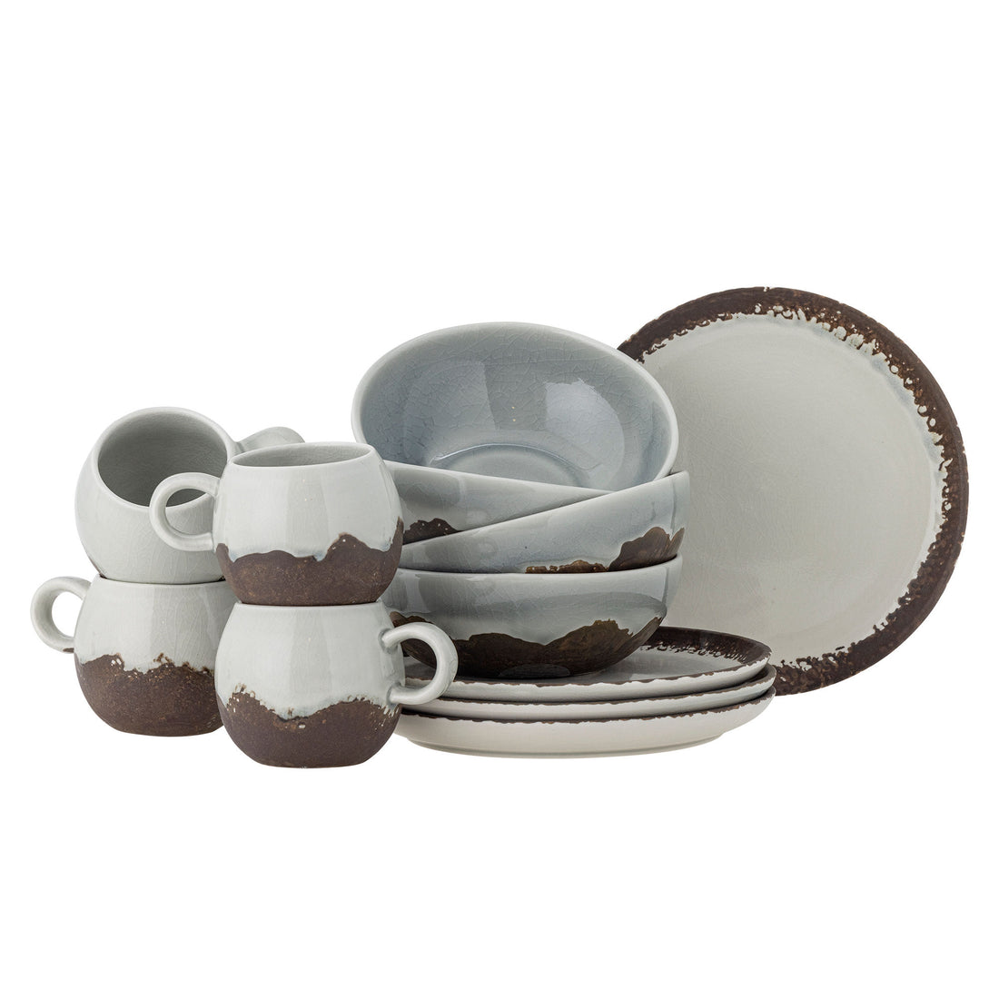 Conjunto de café da manhã de Bloomingville Paula, marrom, grés