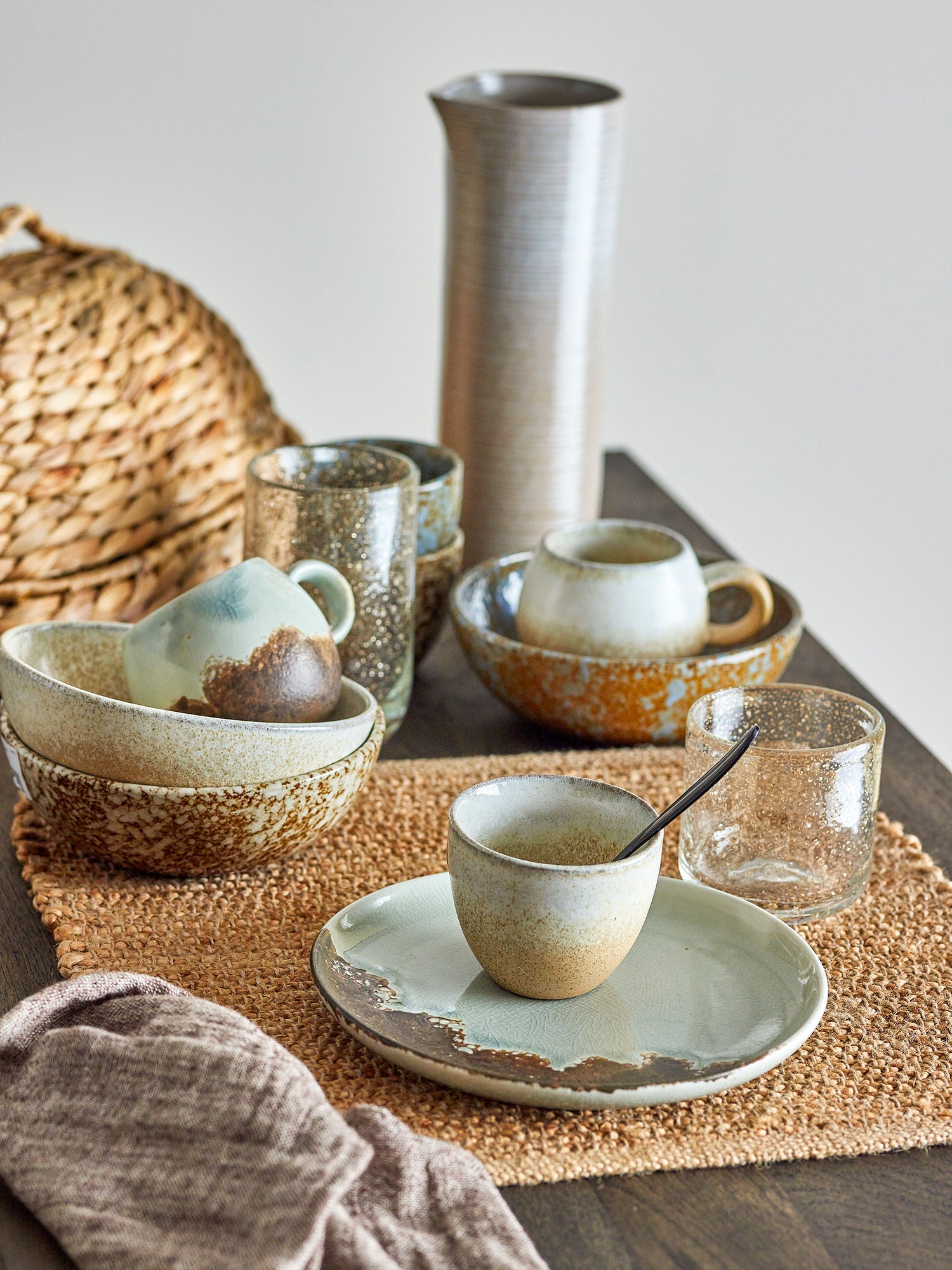 Conjunto de café da manhã de Bloomingville Paula, marrom, grés
