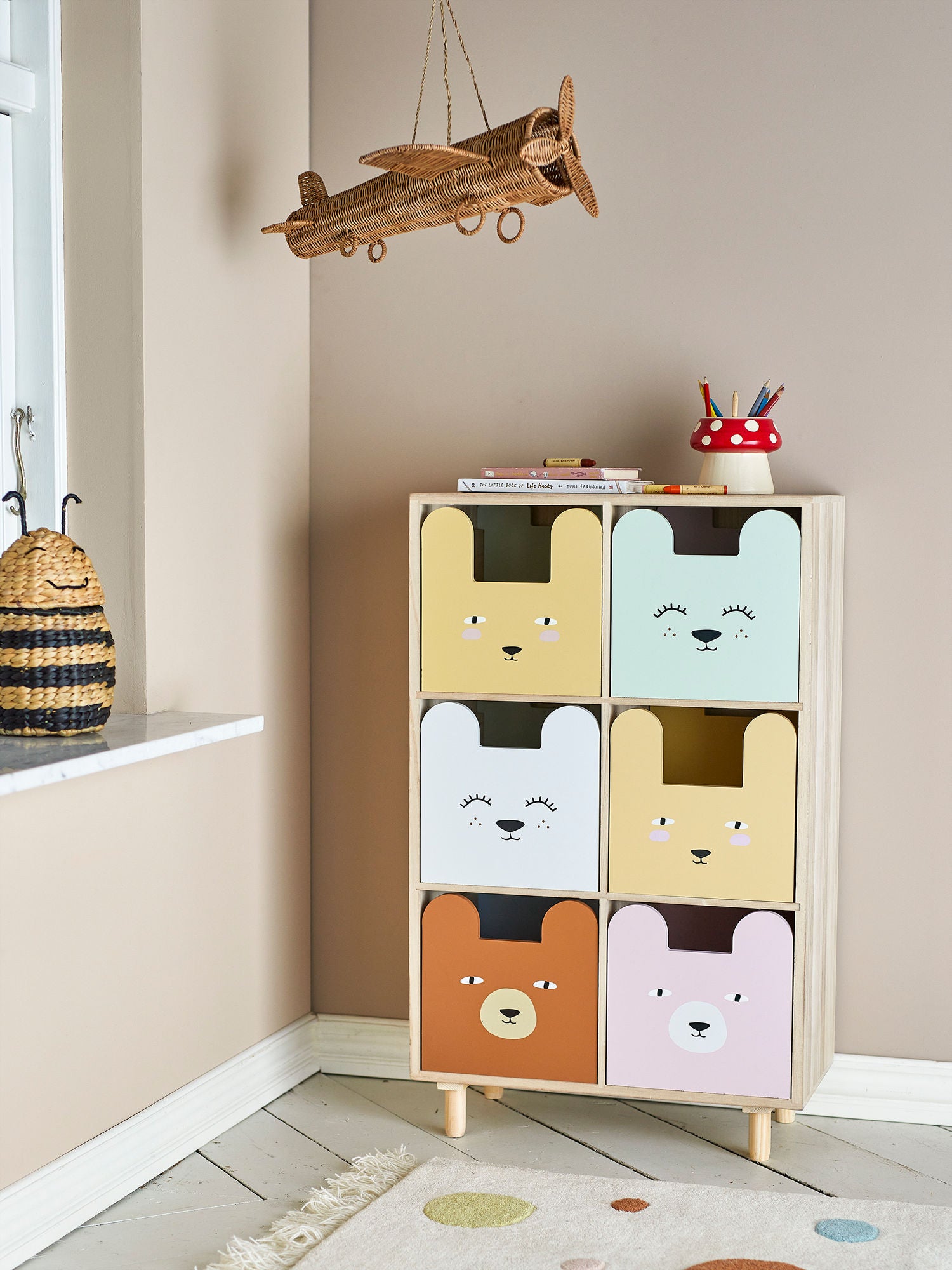 Bloomingville Mini Calle Bookcase com gavetas, natureza, imperador
