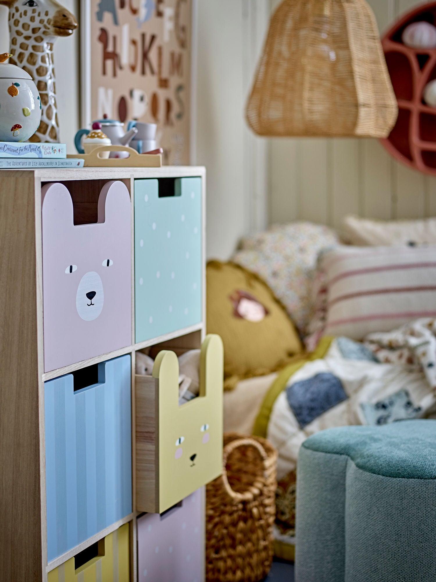 Bloomingville Mini Calle Bookcase com gavetas, natureza, imperador