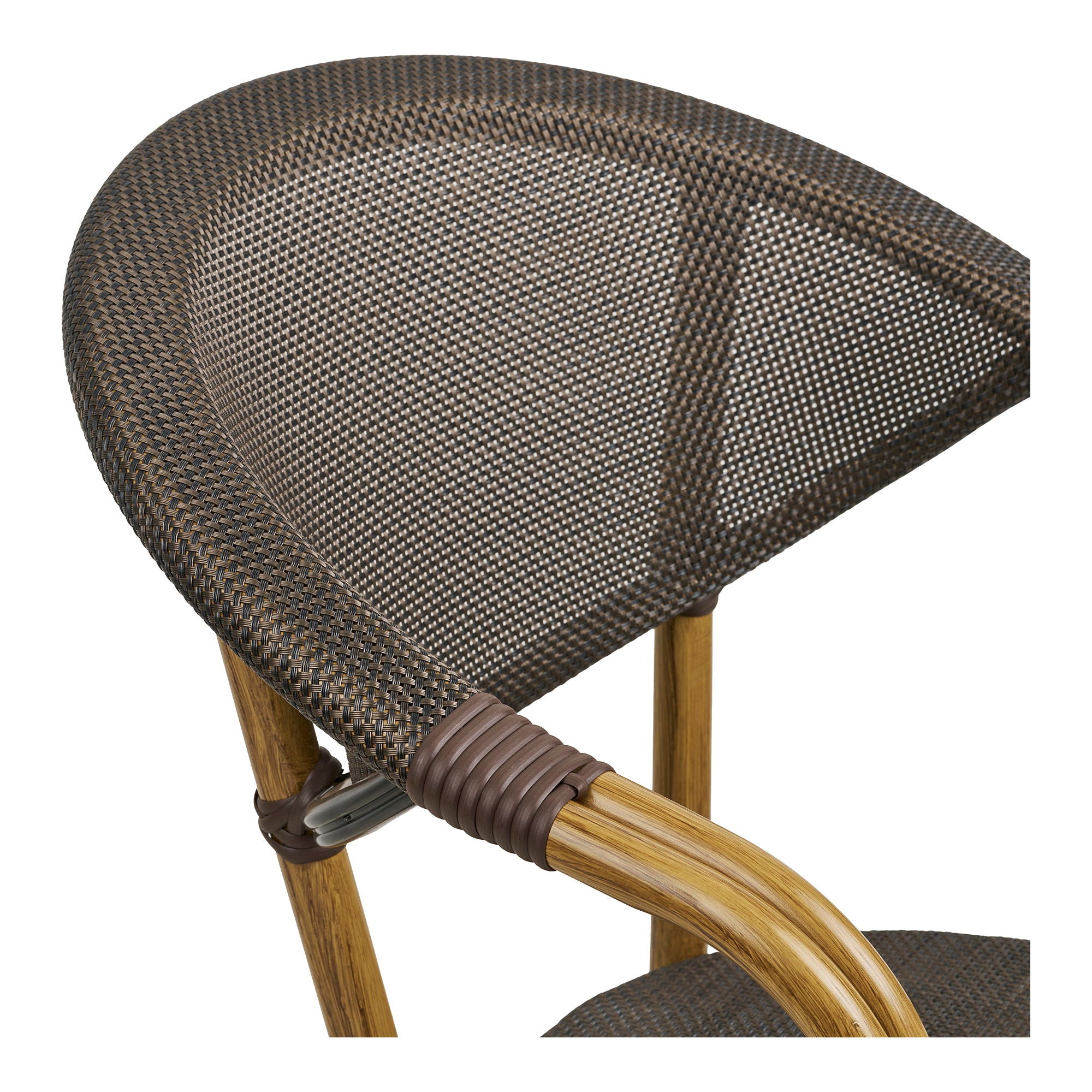 Cadeira de mesa de jantar Calda - cadeira de mesa de jantar, alumínio/têxteis, marrom escuro, look de bambu pernas