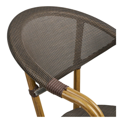 Cadeira de mesa de jantar Calda - cadeira de mesa de jantar, alumínio/têxteis, marrom escuro, look de bambu pernas