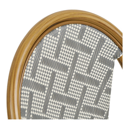 Cadeira de jantar de Lauria - cadeira de mesa de jantar, alumínio/têxteis, branco, cinza, bambu.