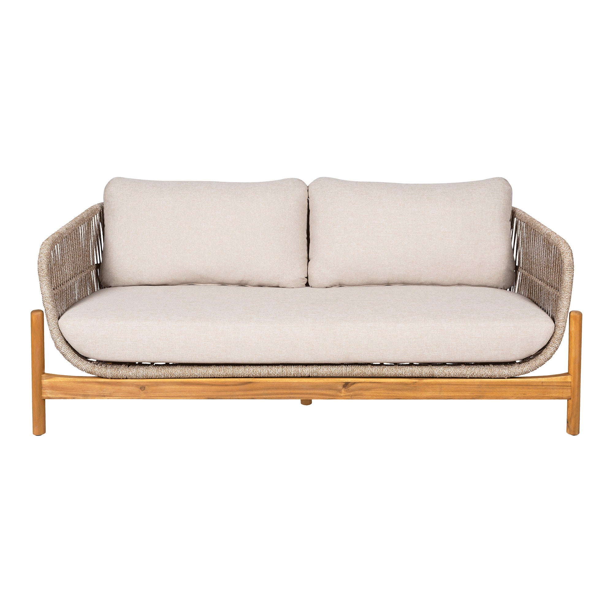 Sofá de lounge, acácia, bege, incl. Almofada