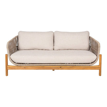 Sofá de lounge, acácia, bege, incl. Almofada