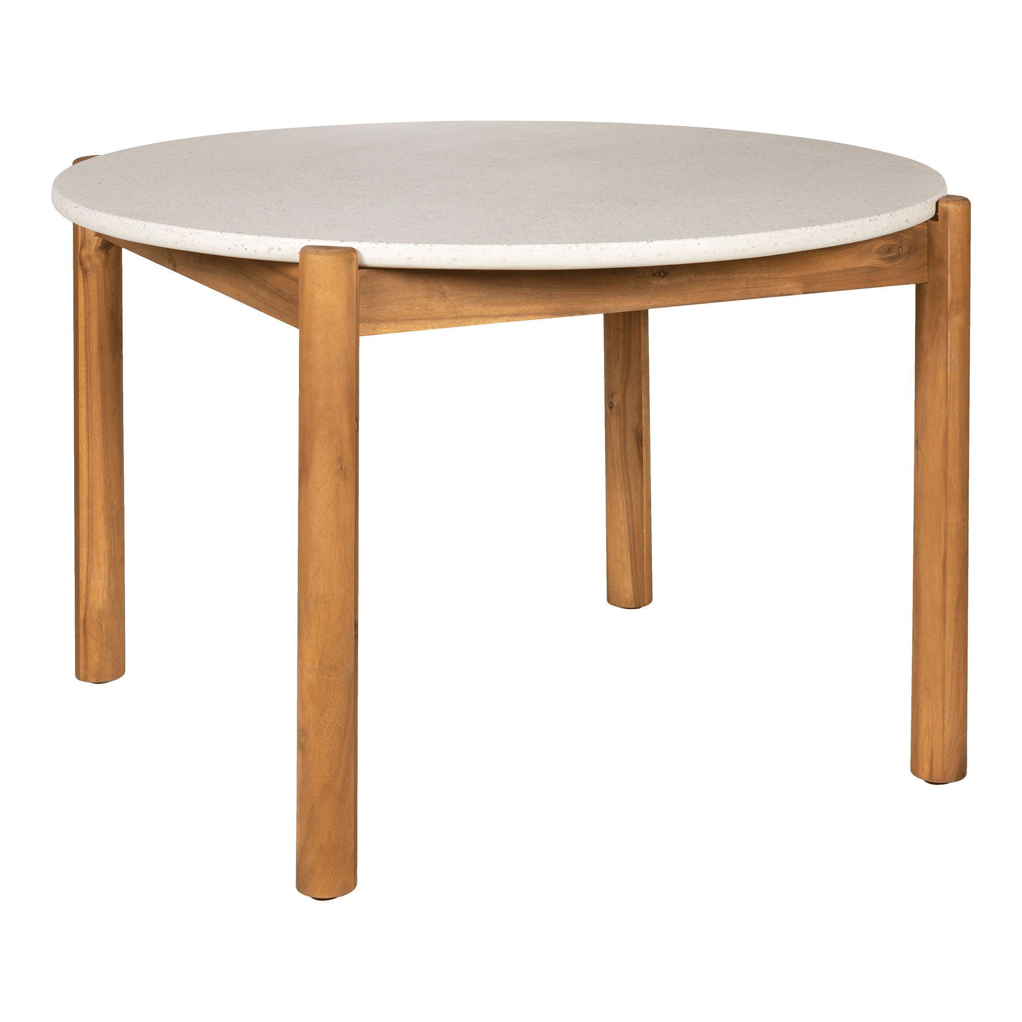 Mesa de jantar, acácia/terrazzo, natureza, Ø120x76 cm
