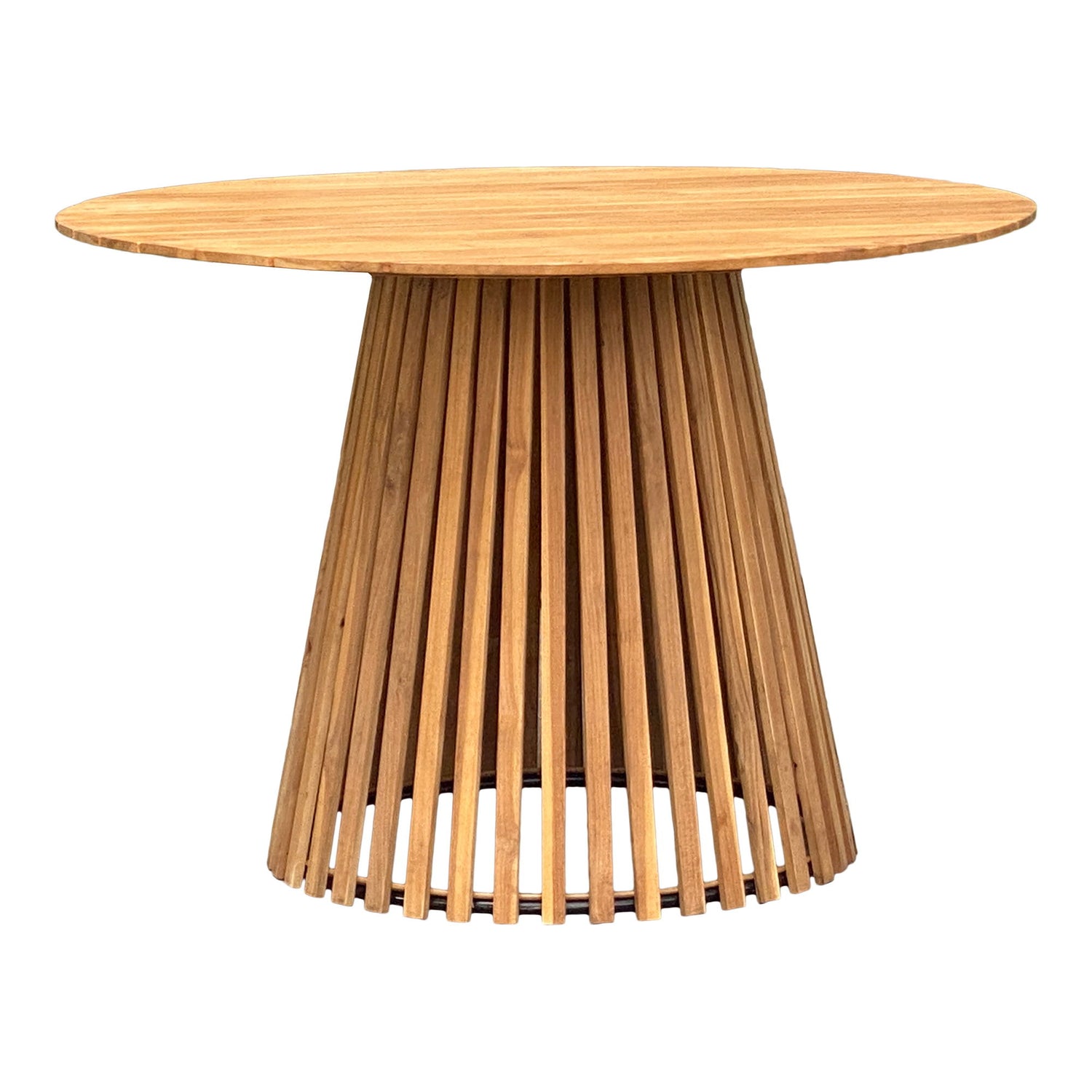 Mesa de jantar, bancada de teca, base de teca, natureza Ø130x74 cm