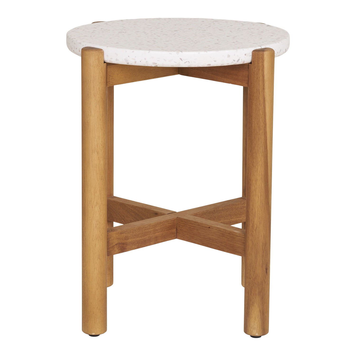 Mesa lateral, acácia/terazzo, natureza&lt;br&gt;Ø37x46 cm