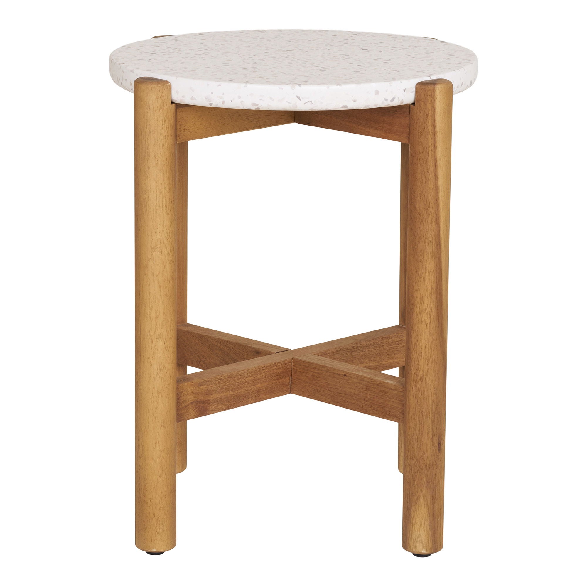 Mesa lateral, acácia/terazzo, natureza&lt;br&gt;Ø37x46 cm
