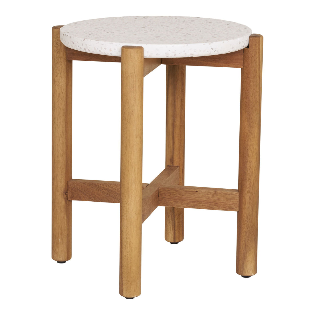 Mesa lateral, acácia/terazzo, natureza&lt;br&gt;Ø37x46 cm