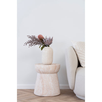 Mesa lateral, argila de fibra, natureza&lt;br&gt;Ø47.5x41 cm