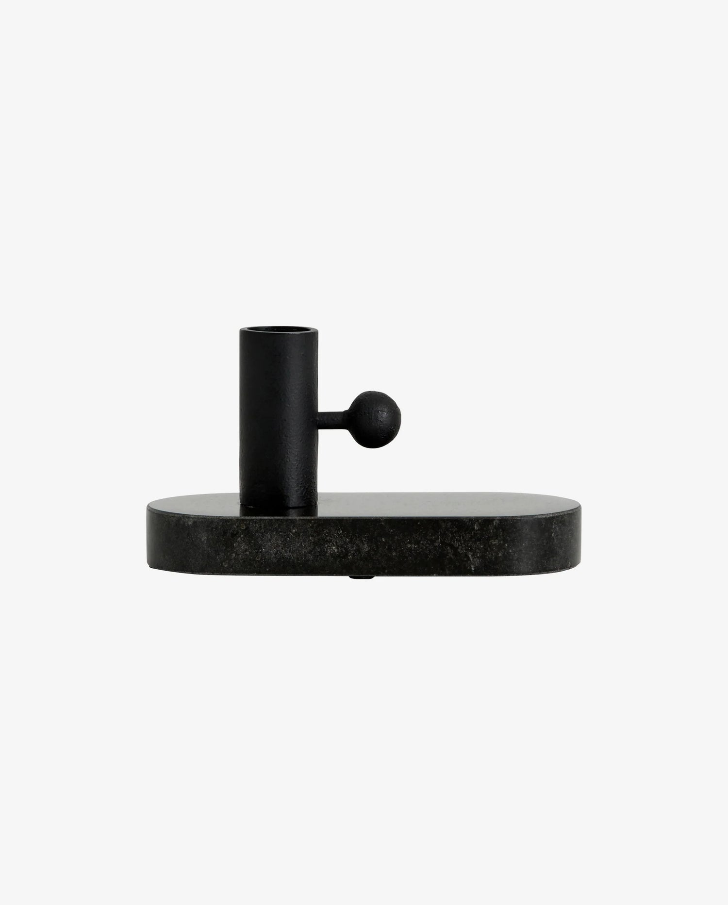 Baffin Candlestick em ferro e mármore - H8 cm - preto