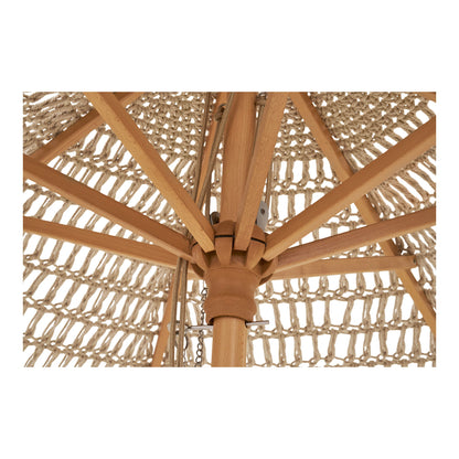 Guarda-sol, algodão, bastão de madeira, bege<br>ø250cm