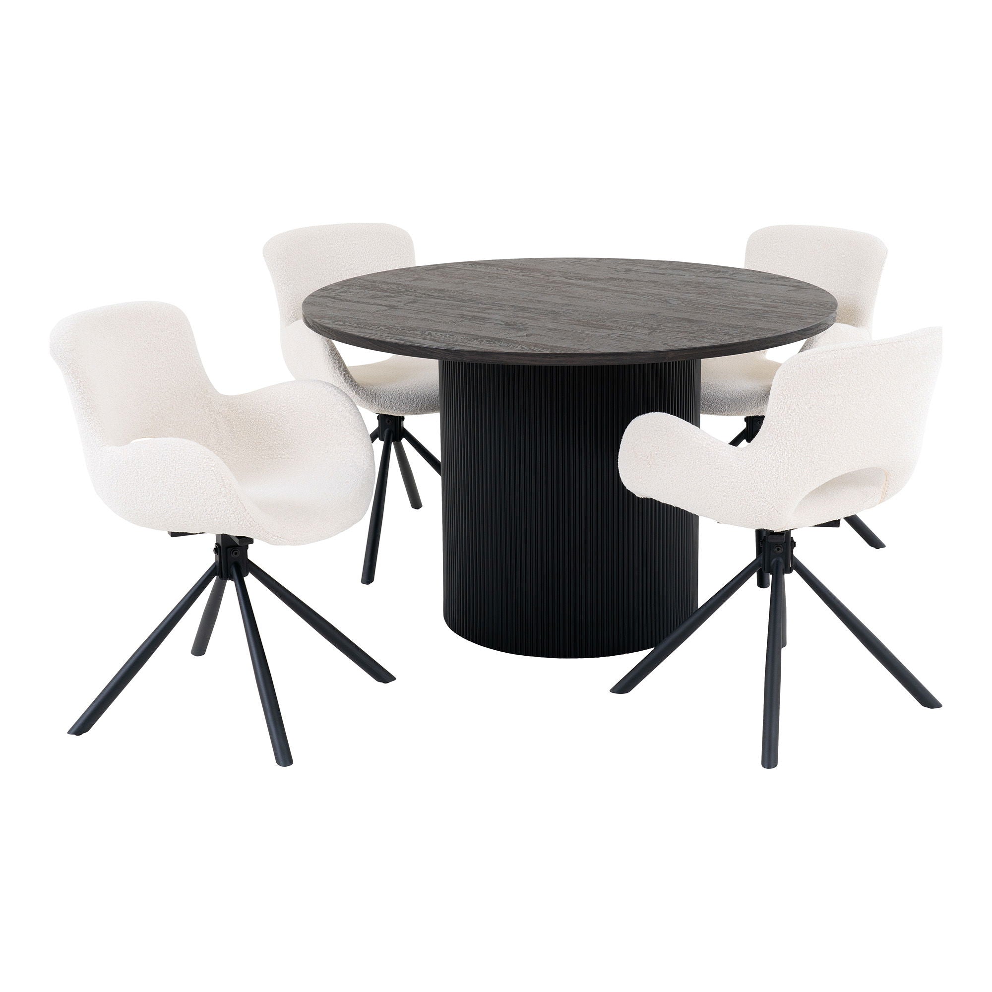 Conjunto de mesa de jantar Boavista e Amorim - mesa de jantar e 4 cadeiras de mesa de jantar