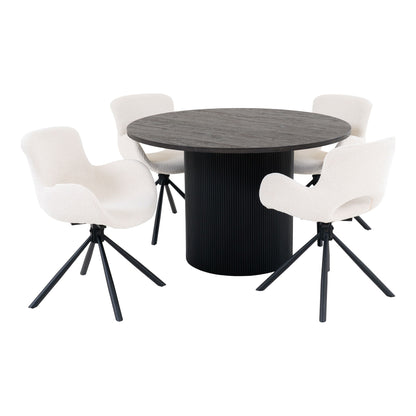 Conjunto de mesa de jantar Boavista e Amorim - mesa de jantar e 4 cadeiras de mesa de jantar
