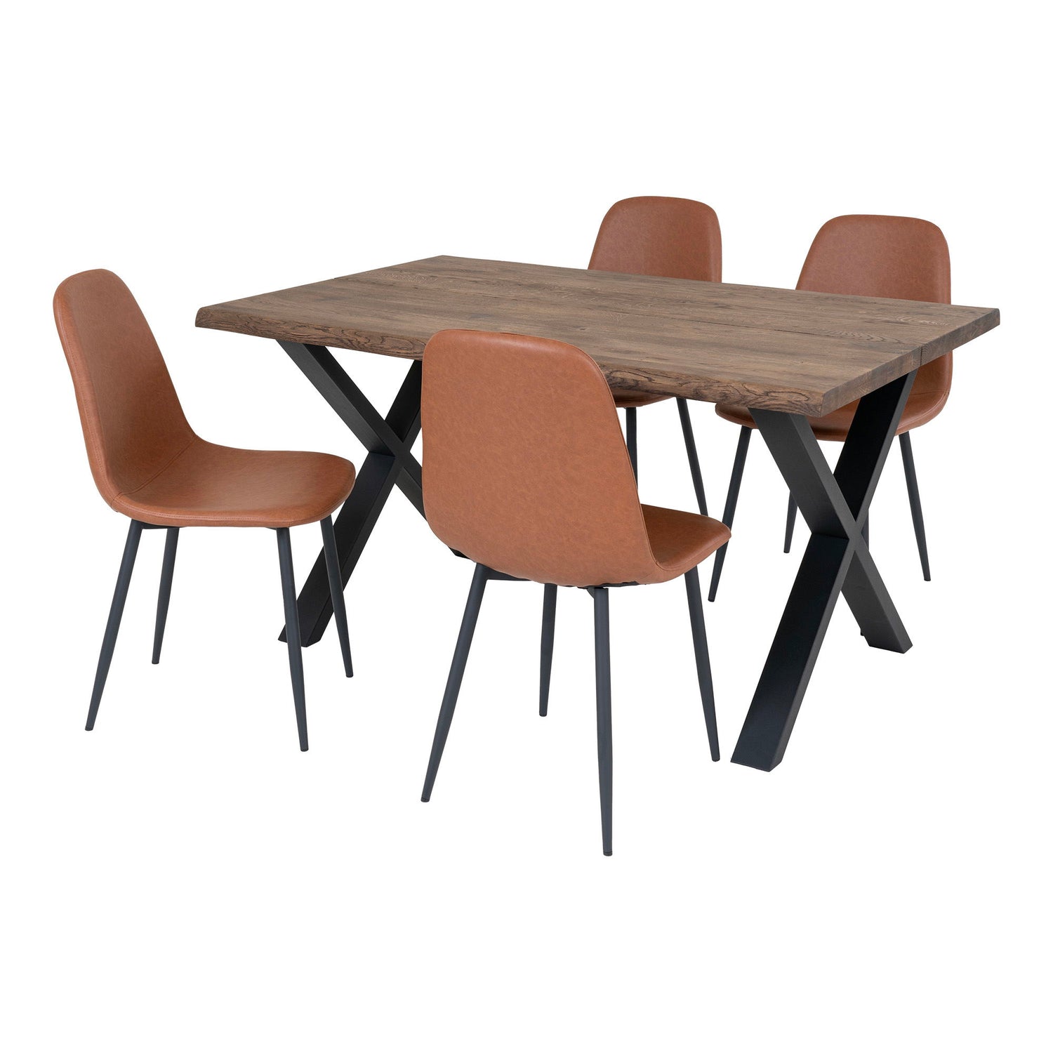 Conjunto de mesa de jantar de Toulon e Estocolmo - mesa de jantar e 4 cadeiras de mesa de jantar