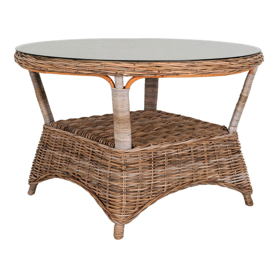 Conjunto de móveis de jardim de Larisa - Larisa Garden Table Ø120 cm e 4 cadeiras de jardim de Larisa, cinza