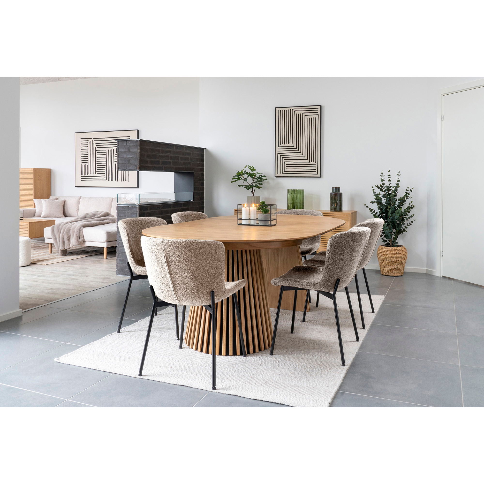 Conjunto de mesa de jantar de Osaka e Maceda - mesa de jantar e 6 cadeiras de mesa de jantar