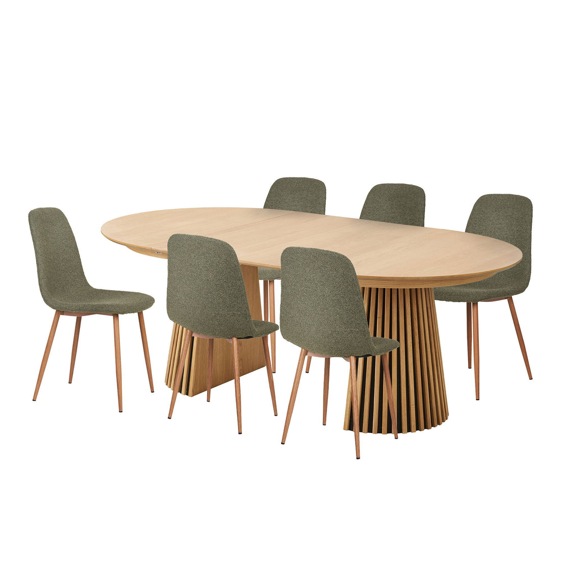 Conjunto de mesa de jantar de Osaka e Estocolmo - mesa de jantar e 6 cadeiras de mesa de jantar