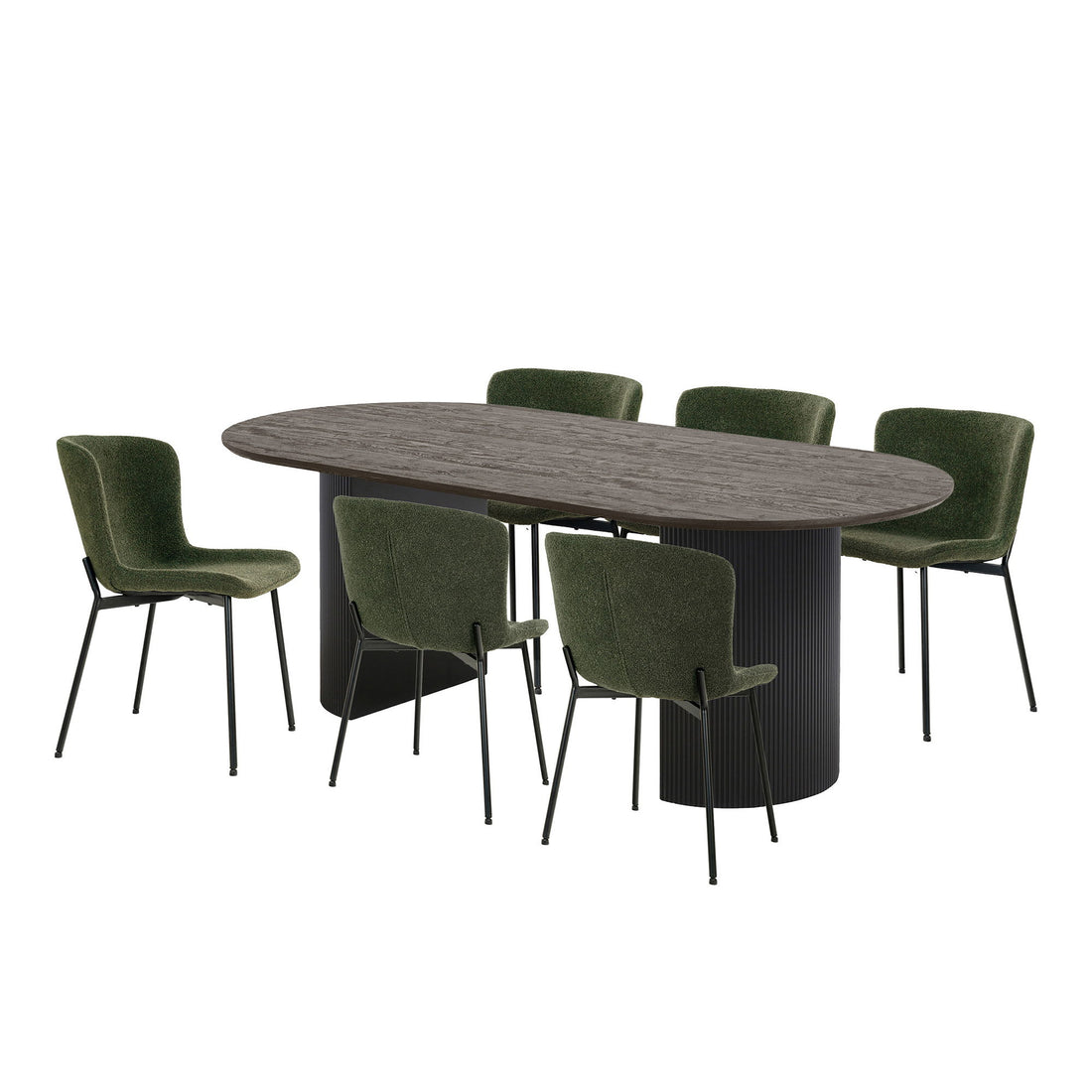 Conjunto de mesa de jantar Boavista e Maceda - mesa de jantar e 6 cadeiras de mesa de jantar