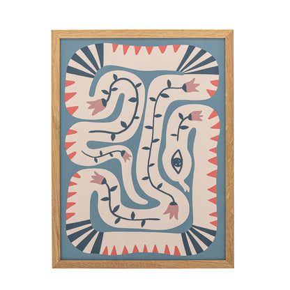Ilustração Hebi de Bloomingville com quadro, natureza, carvalho