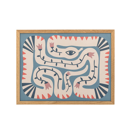 Ilustração Hebi de Bloomingville com quadro, natureza, carvalho