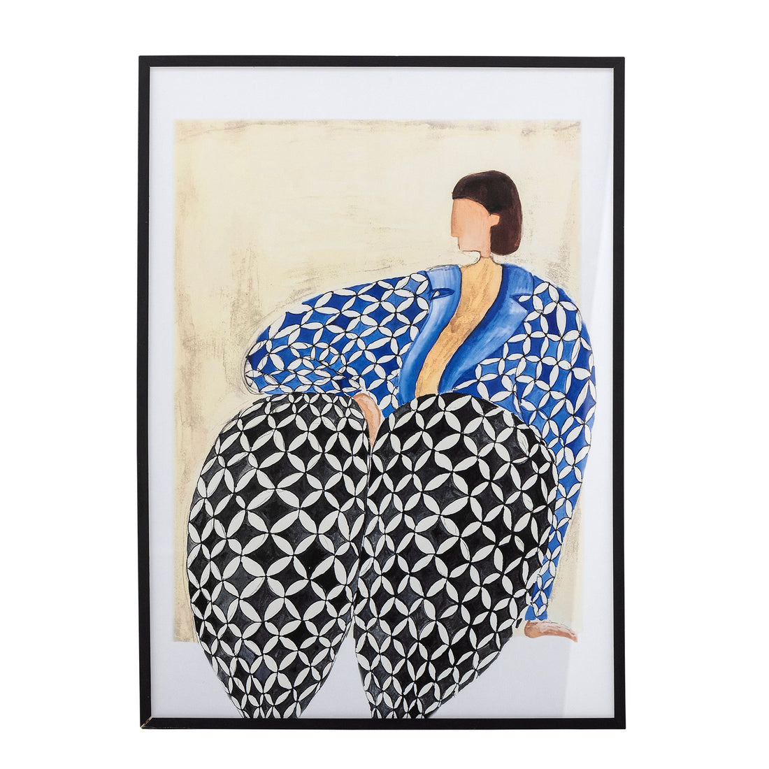 Ilustração de Bloomingville Vivianne com quadro, preto, cara