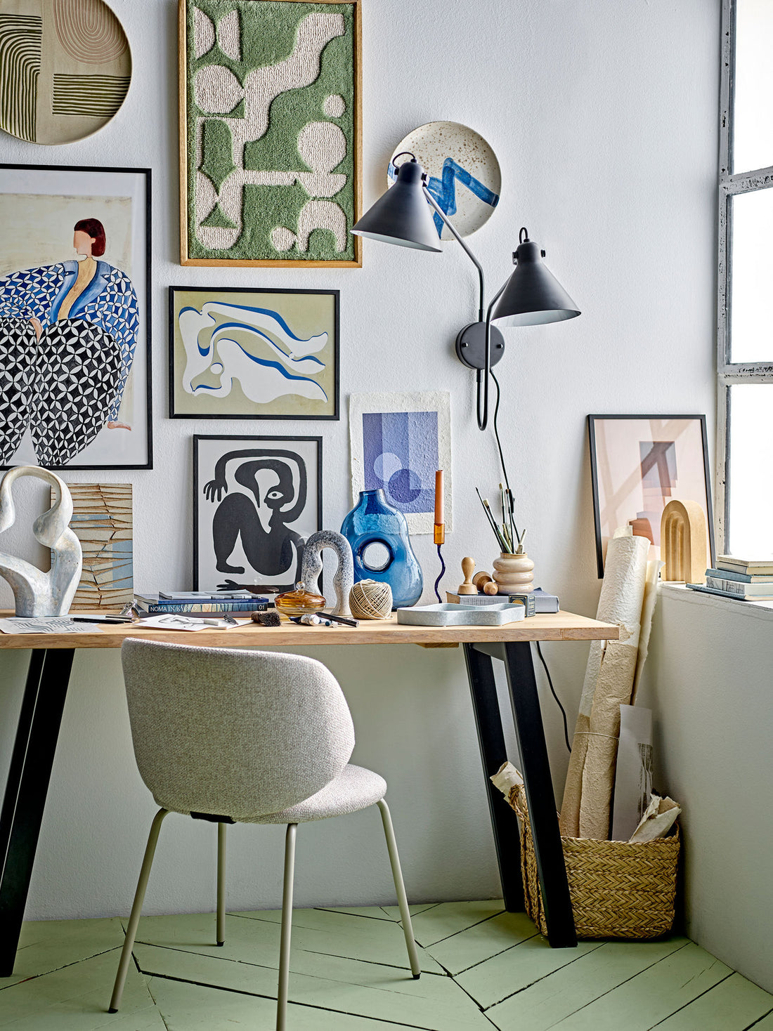 Ilustração de Bloomingville Vivianne com quadro, preto, cara