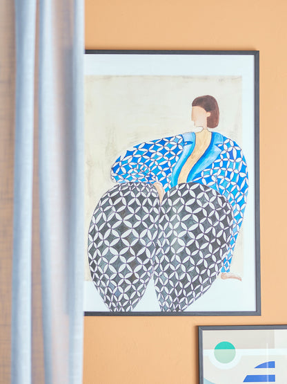 Ilustração de Bloomingville Vivianne com quadro, preto, cara