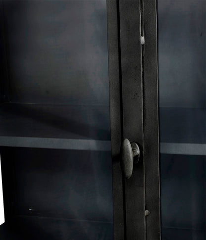 MUUBS - Glasskab - 2 døre New York - Sort Jern - B100xD45xH200 cm - Muubs - DesignGaragen.dk