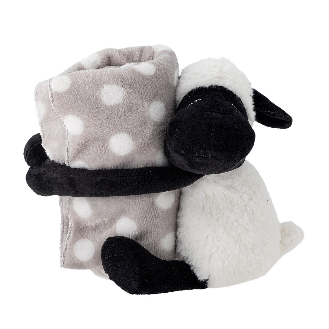 Bloomingville Mini Dolly Teddy Bear com cobertor, branco, poliéster