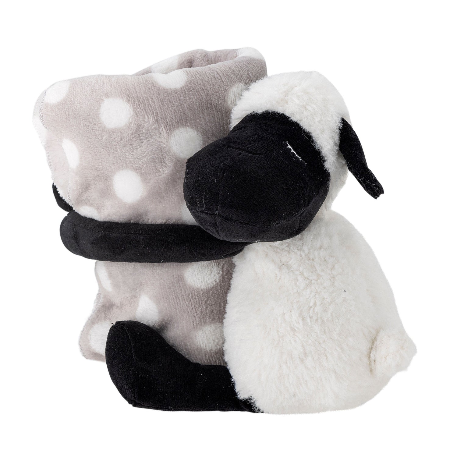 Bloomingville Mini Dolly Teddy Bear com cobertor, branco, poliéster