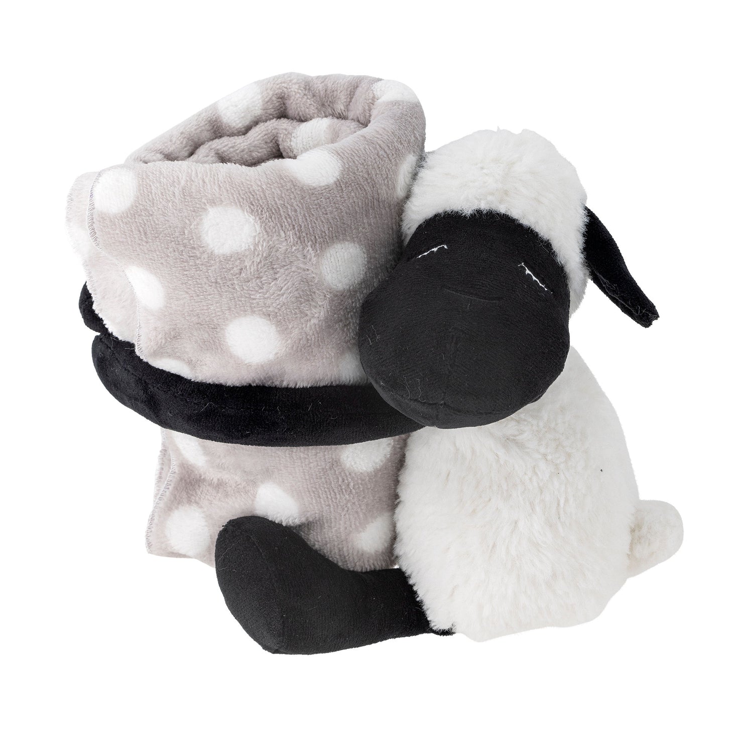 Bloomingville Mini Dolly Teddy Bear com cobertor, branco, poliéster