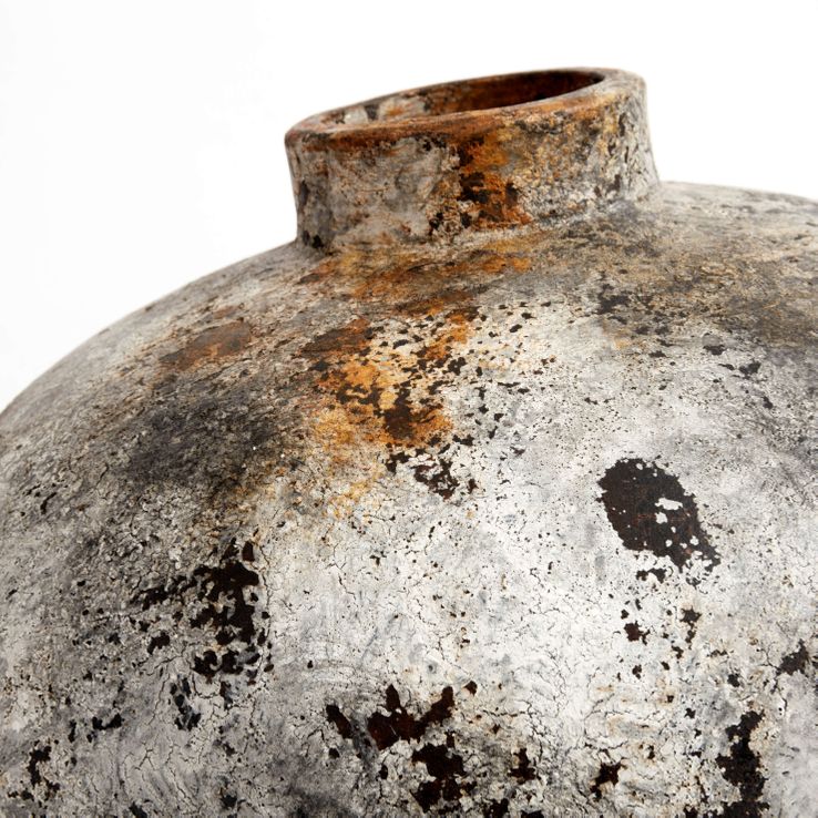 Pote de eco 80 - ferrugem cinza - terracota - h: 80 Ø: 45 cm