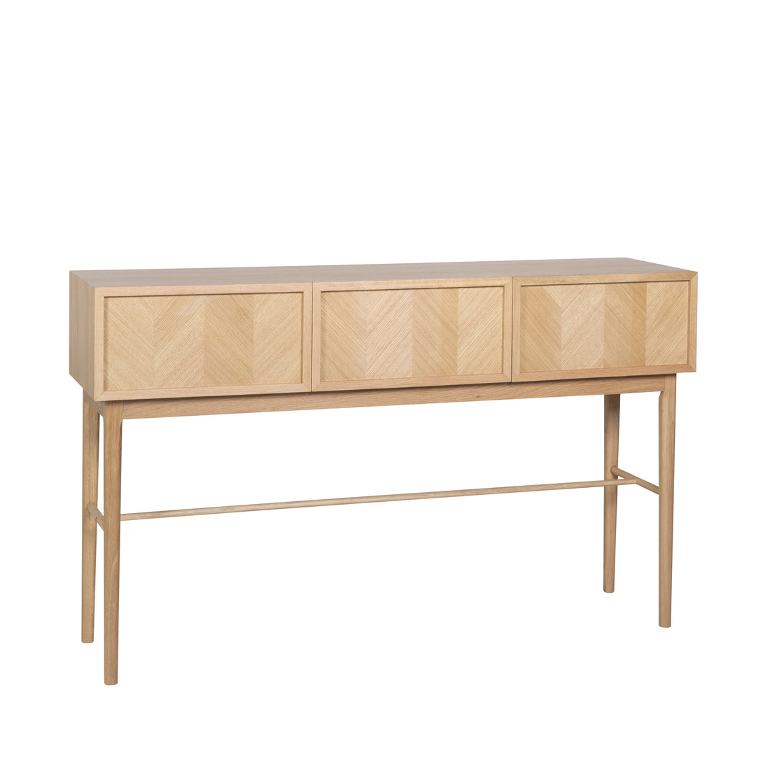 Gavetas de mesa de console em espinha de peixe naturais - 150x38xh90cm