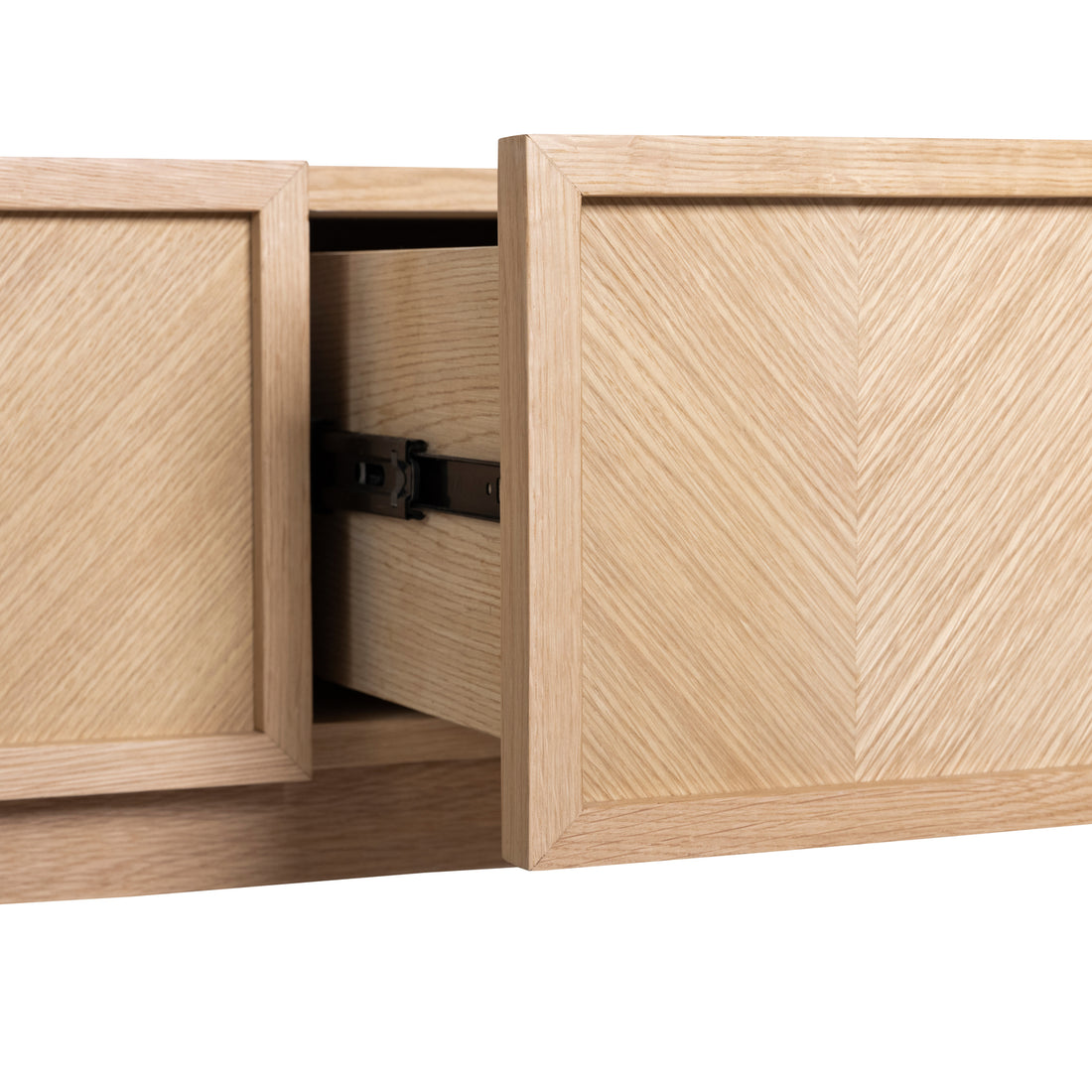 Gavetas de mesa de console em espinha de peixe naturais - 150x38xh90cm