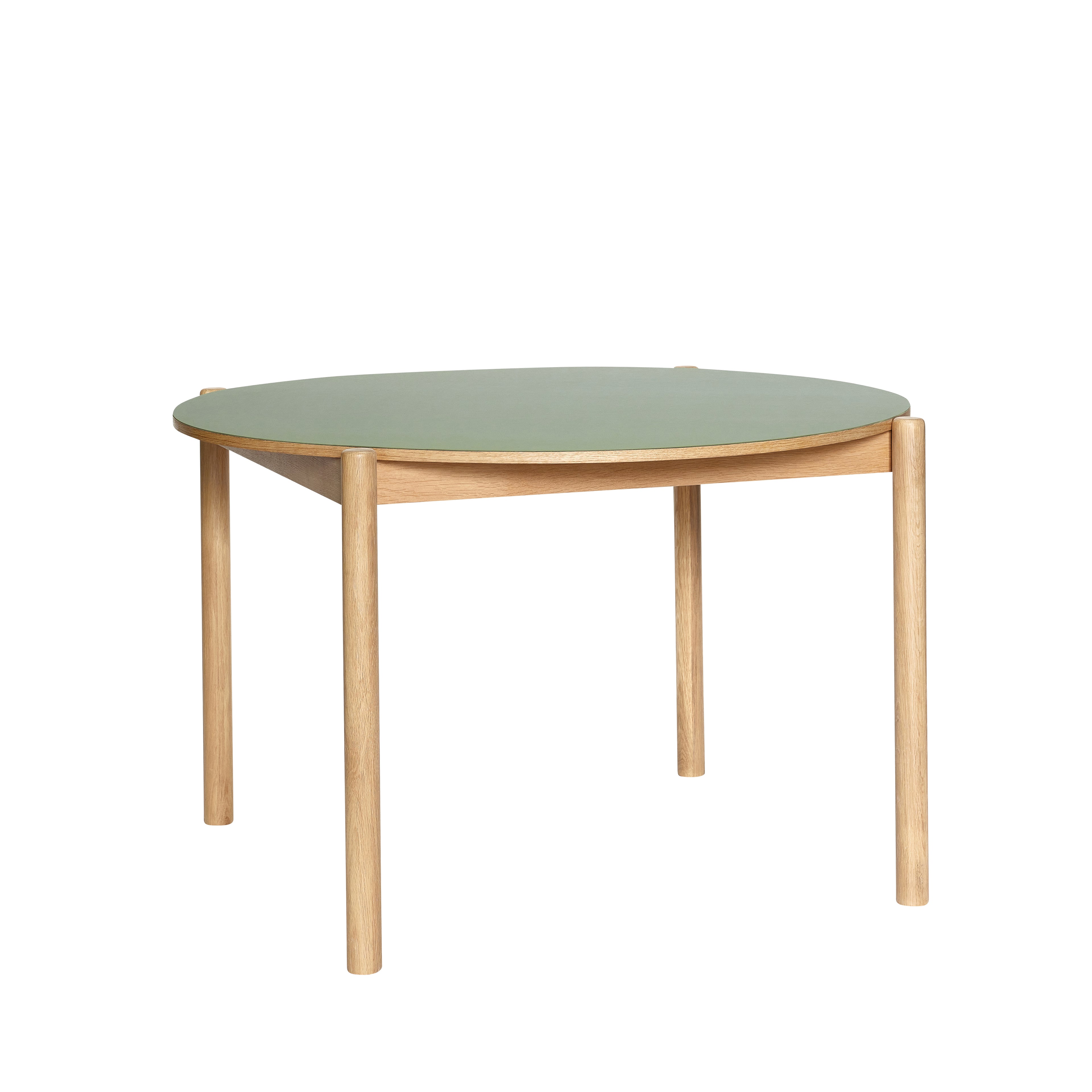 Mesa de Jantar Oblíqua Redonda Verde Oliva - ø115xh75cm