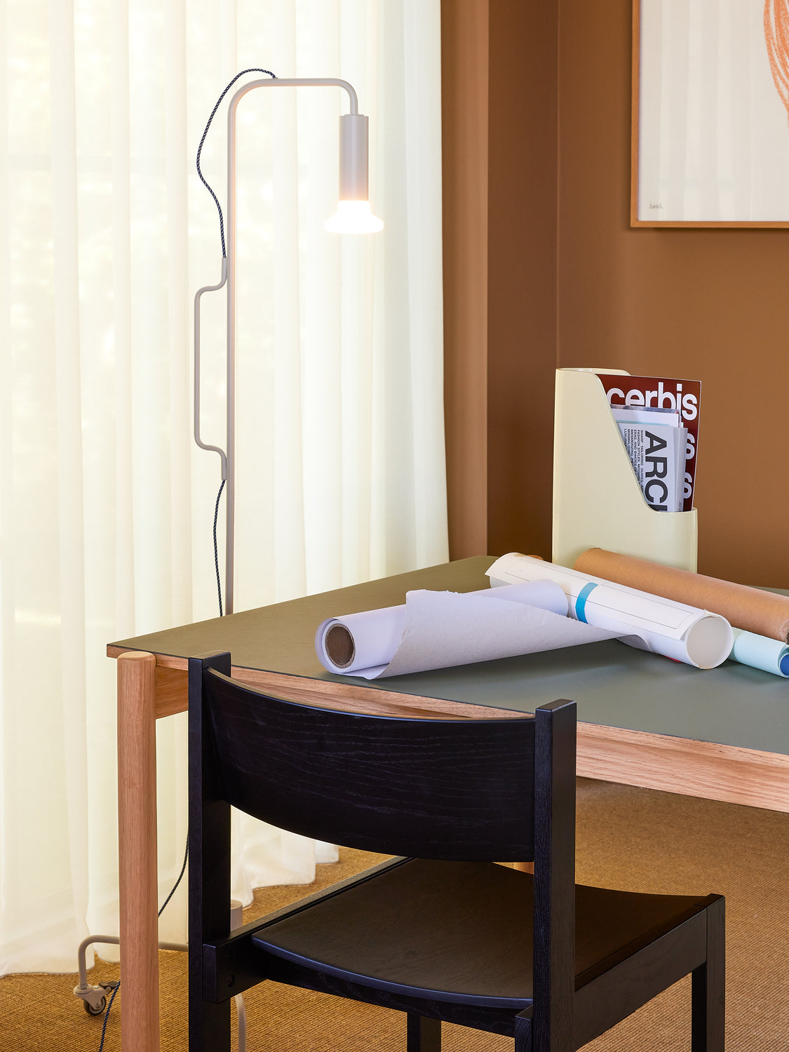 Mesa de Jantar Oblíqua Retangular Verde Oliva - 190x107xh75cm